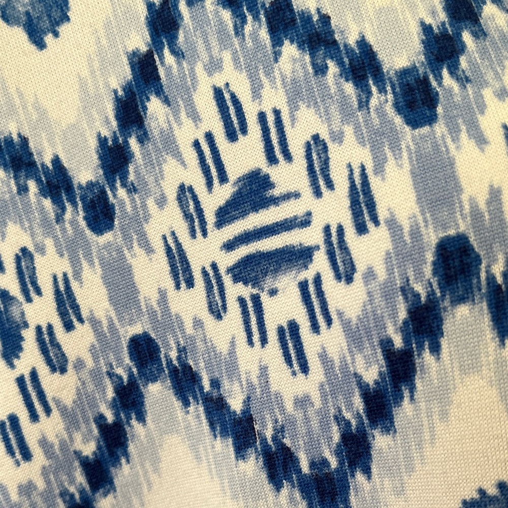 Muk Luks Robe Wrap Belted Swim Cover Women's XL Blue White Geometric Print Soft - Picture 8 of 15